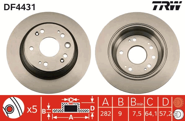 Brake Disc - DF4431 TRW