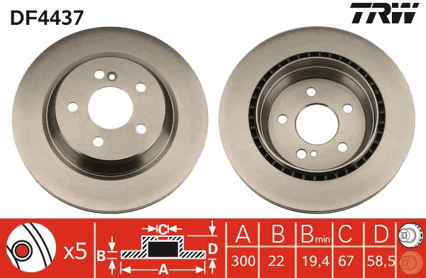 Discofreno - DF4437 TRW