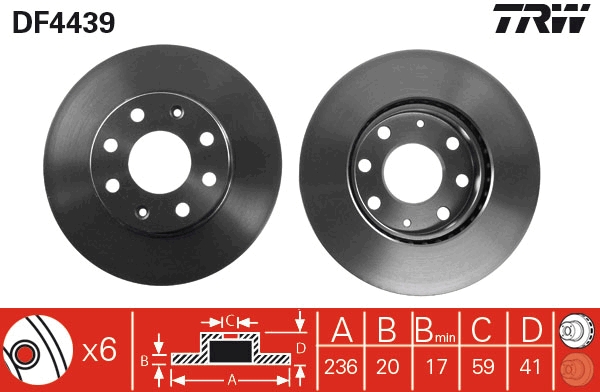 Brake Disc - DF4439 TRW