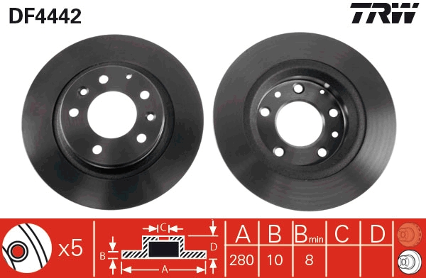 Brake Disc - DF4442 TRW