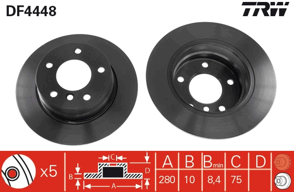 Brake Disc - DF4448 TRW