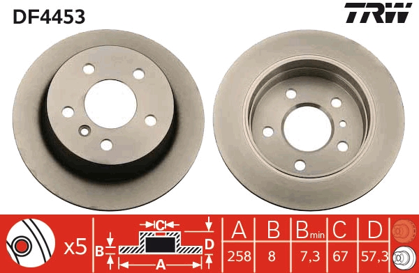 Brake Disc - DF4453 TRW