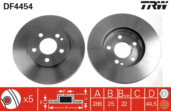 Brake Disc - DF4454 TRW