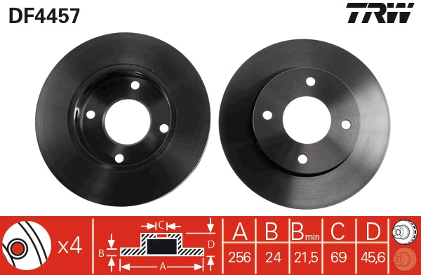 Bremsscheibe - DF4457 TRW