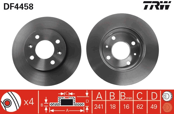 Discofreno - DF4458 TRW