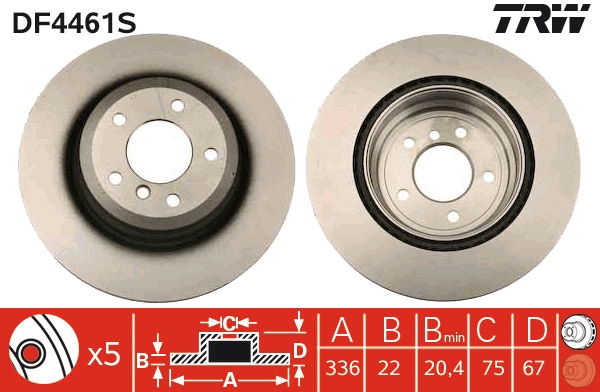 Brake Disc - DF4461S TRW