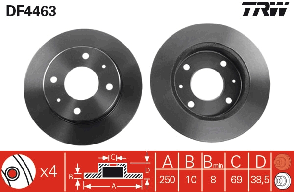 Brake Disc - DF4463 TRW