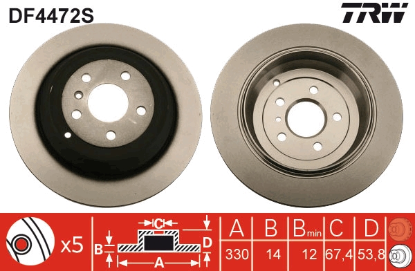 Brake Disc - DF4472S TRW