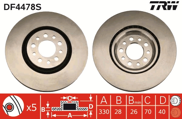 Brake Disc - DF4478S TRW