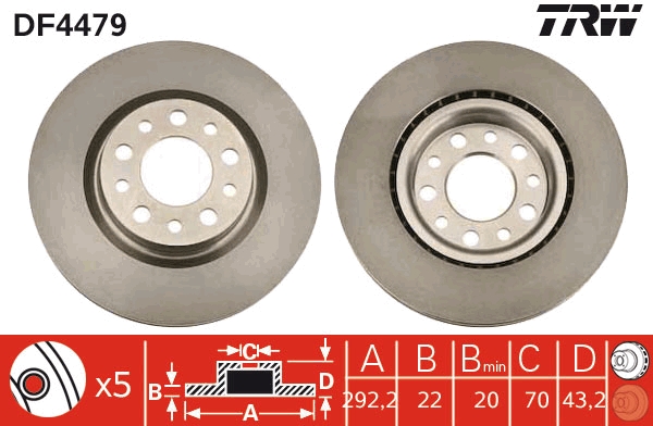 Brake Disc - DF4479 TRW