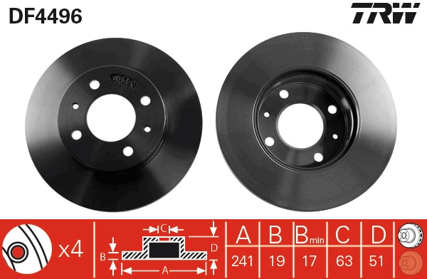 Brake Disc - DF4496 TRW