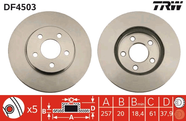 Bremsscheibe - DF4503 TRW