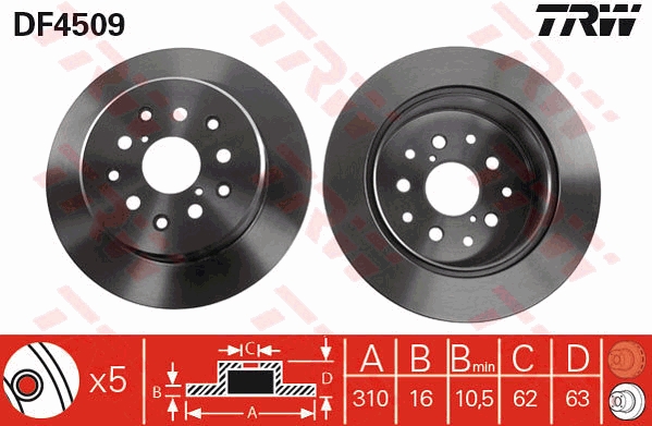 Discofreno - DF4509 TRW