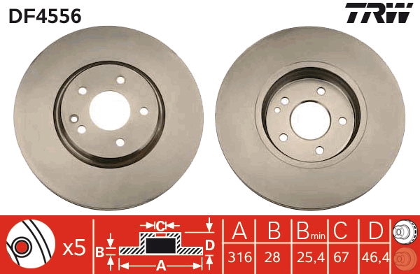 Discofreno - DF4556 TRW