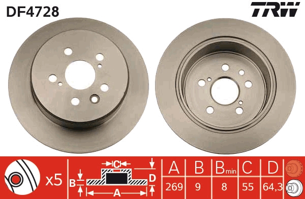 Brake Disc - DF4728 TRW