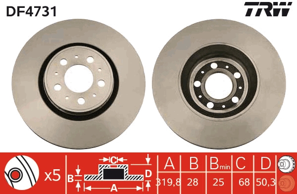 Brake Disc - DF4731 TRW