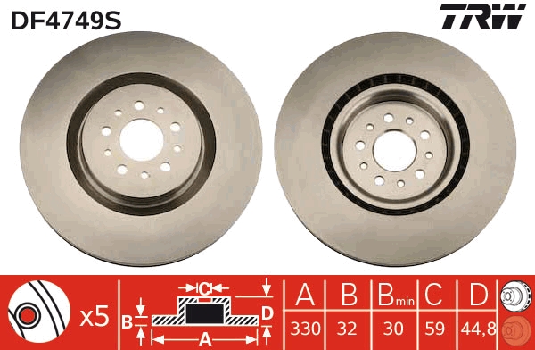 Brake Disc - DF4749S TRW