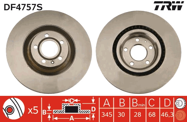 Discofreno - DF4757S TRW
