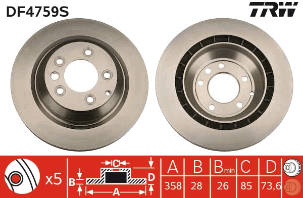 Brake Disc - DF4759S TRW
