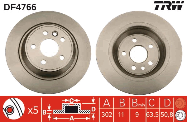 Brake Disc - DF4766 TRW