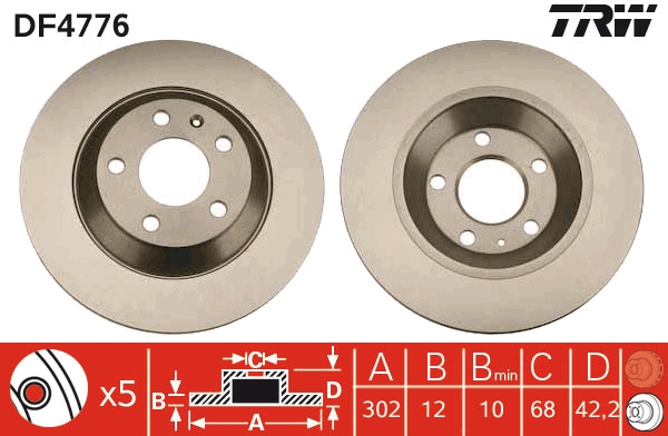 Brake Disc - DF4776 TRW