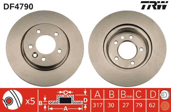 Brake Disc - DF4790 TRW