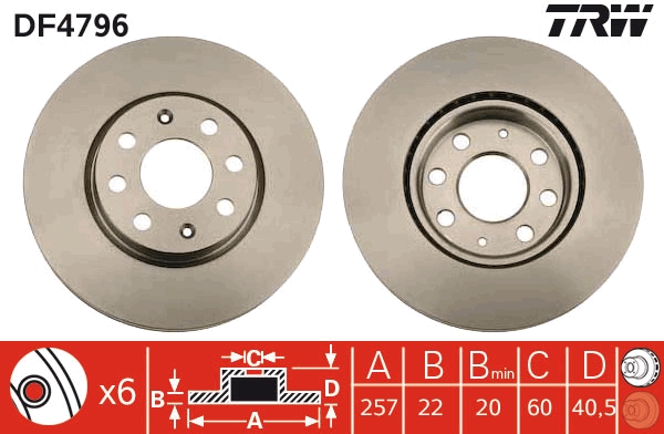 Brake Disc - DF4796 TRW