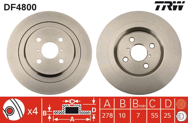 Brake Disc - DF4800 TRW