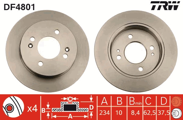 Brake Disc - DF4801 TRW