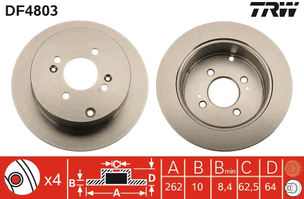 Brake Disc - DF4803 TRW