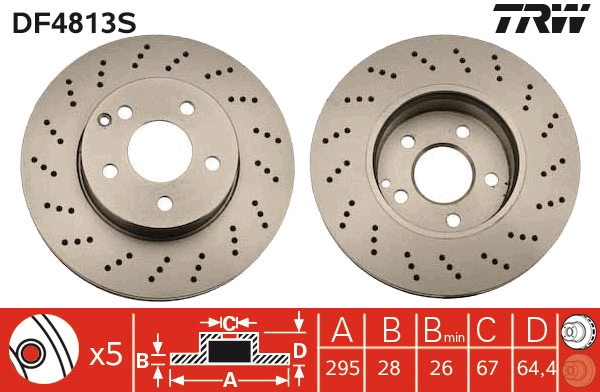 Brake Disc - DF4813S TRW