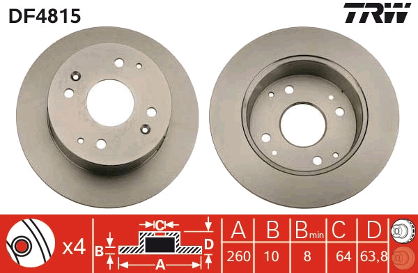 Brake Disc - DF4815 TRW
