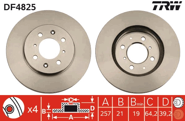 Brake Disc - DF4825 TRW