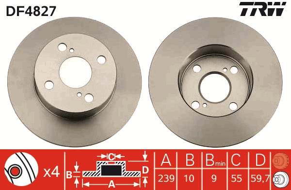 Discofreno - DF4827 TRW