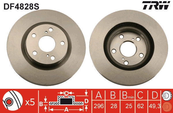 Bremsscheibe - DF4828S TRW