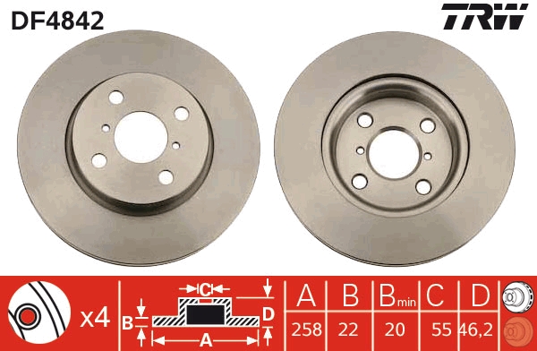 Brake Disc - DF4842 TRW