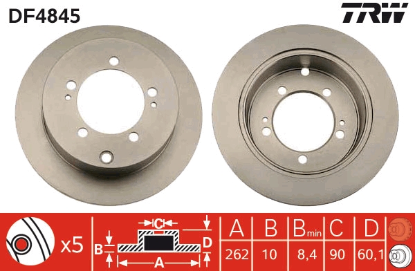 Bremsscheibe - DF4845 TRW