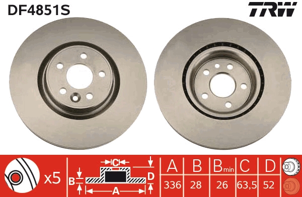 Brake Disc - DF4851S TRW