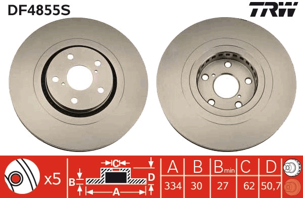 Brake Disc - DF4855S TRW