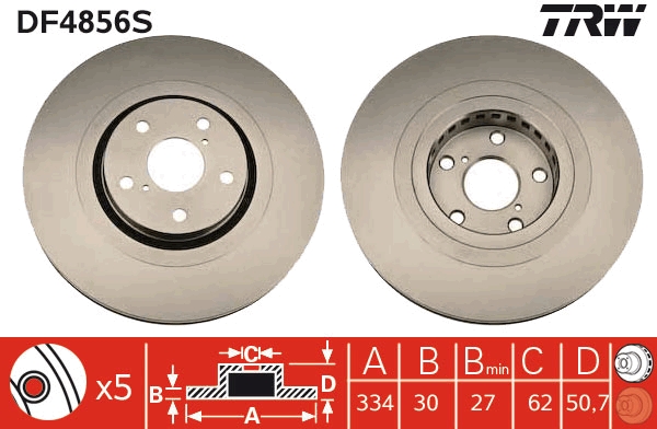 Brake Disc - DF4856S TRW