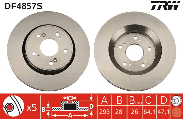 Brake Disc - DF4857S TRW