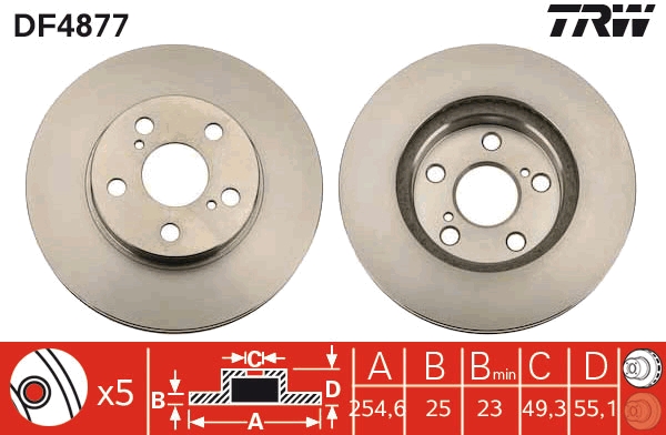 Brake Disc - DF4877 TRW
