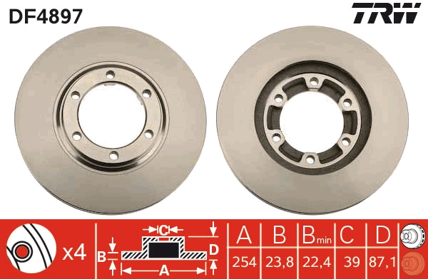Brake Disc - DF4897 TRW
