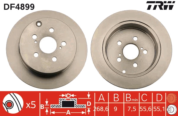 Bremsscheibe - DF4899 TRW