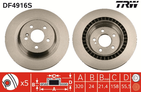 Brake Disc - DF4916S TRW