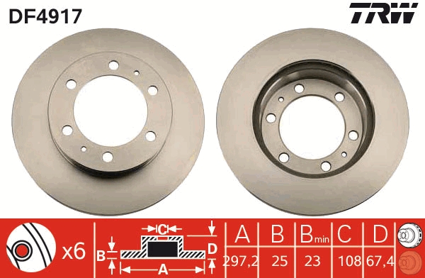 Brake Disc - DF4917 TRW