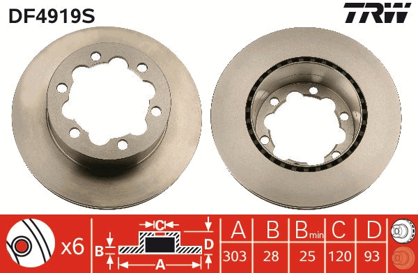 Brake Disc - DF4919S TRW