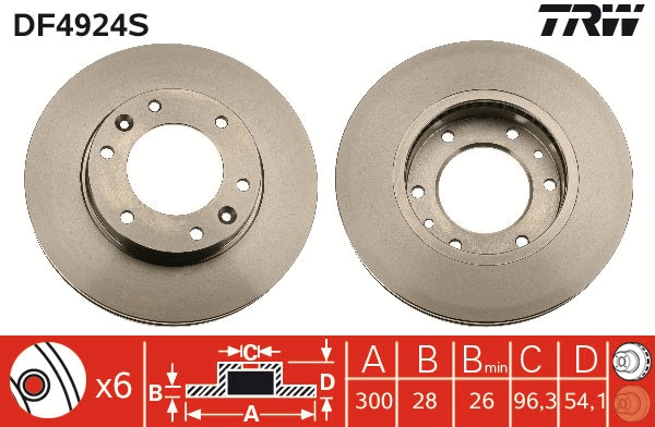 Brake Disc - DF4924S TRW