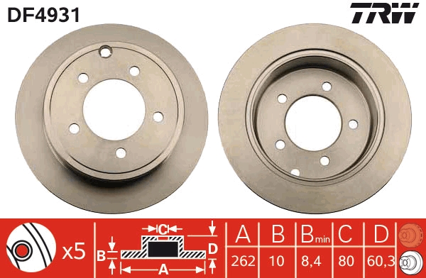 Brake Disc - DF4931 TRW