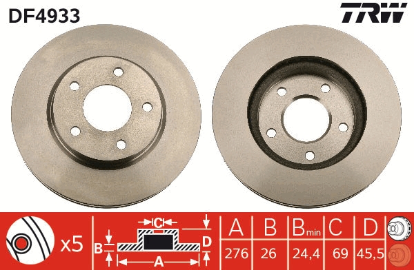 Discofreno - DF4933 TRW
